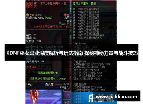 《DNF巫女职业深度解析与玩法指南 探秘神秘力量与战斗技巧》